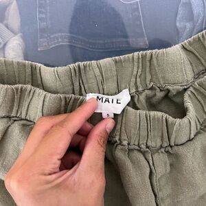Mate the label linen shorts, green, S